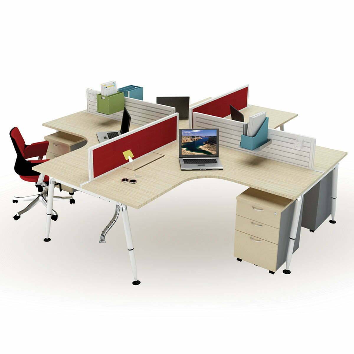 Bàn làm việc theo cụm dành cho 4 người
