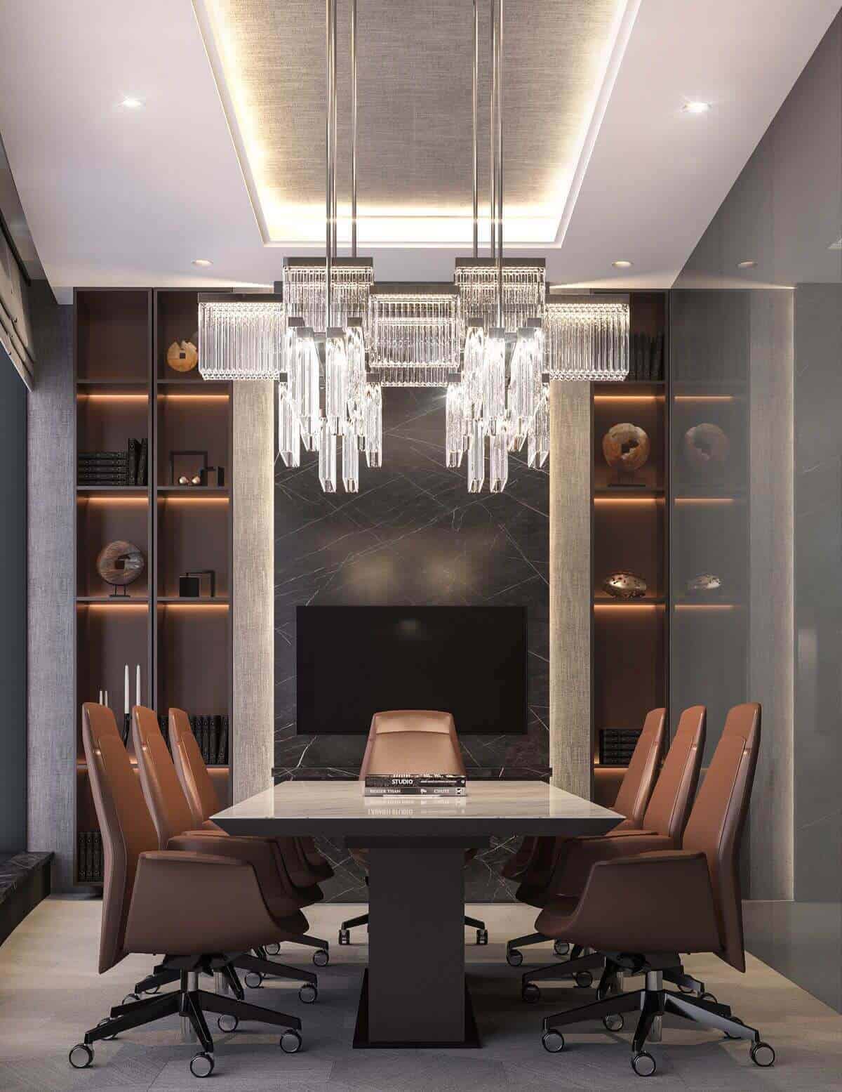Thiết kế phòng làm việc giám đốc đẹp phong cách Luxury