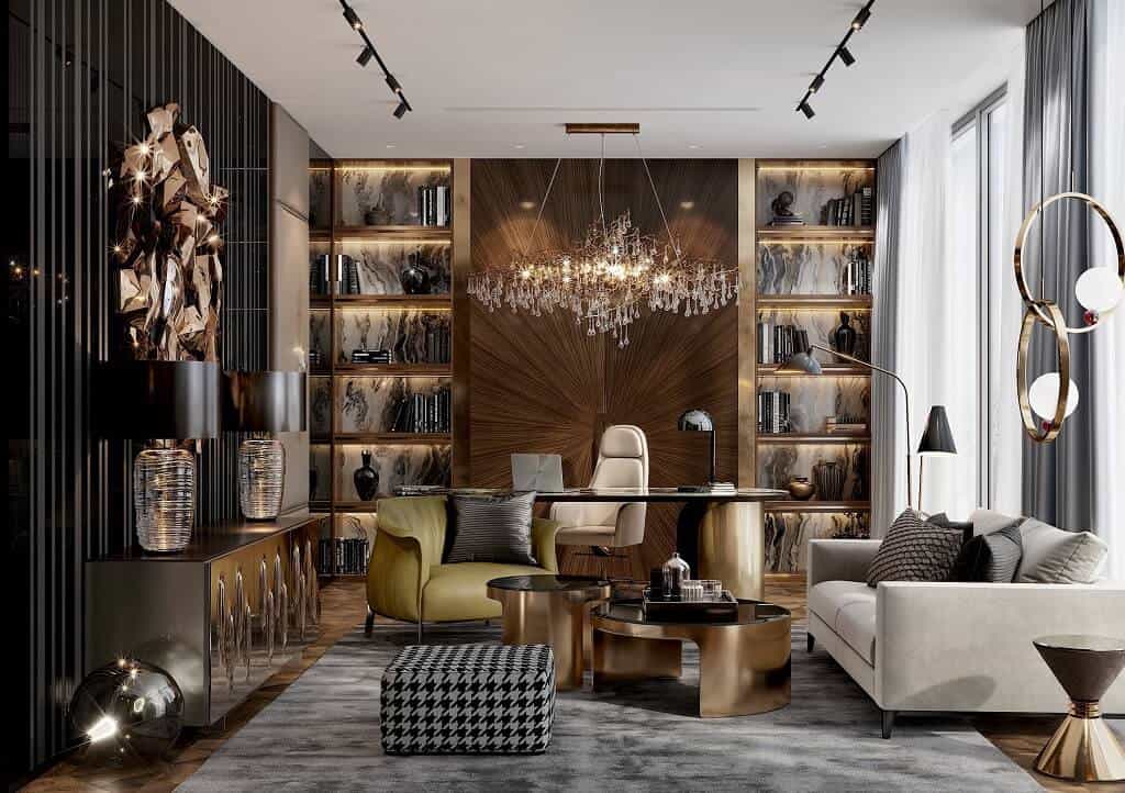 Sử dụng các chất liệu cao cấp trong thiết kế phòng giám đốc Luxury