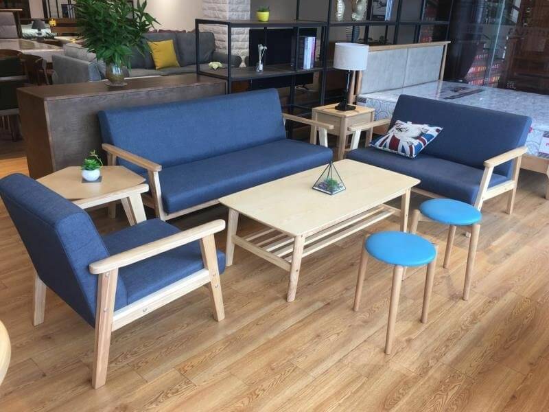 Mẫu ghế sô pha đẹp tại sảnh chờ gỗ đệm