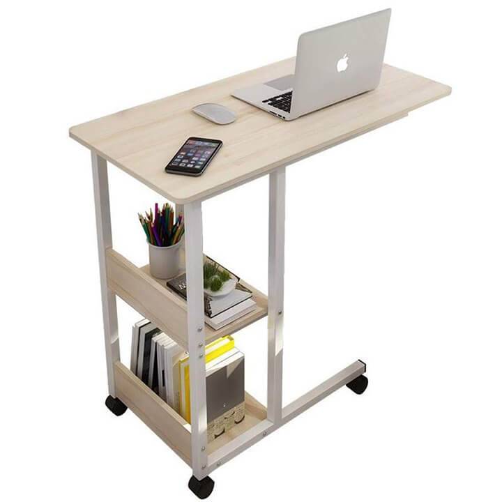 Bàn làm việc di động tích hợp kệ để sách
