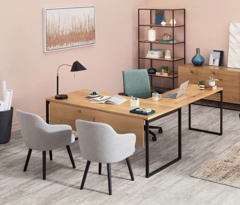 bàn làm việc gỗ xoan đào tự nhiên