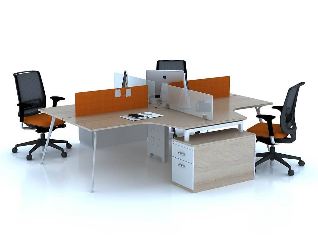 Bàn làm việc hiện đại chân gỗ