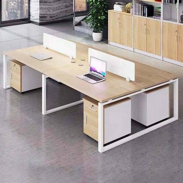 Bàn làm việc gỗ cao su có độ bền cao