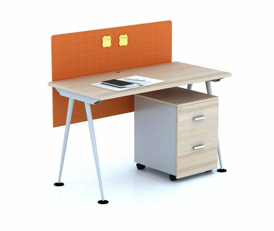 Bộ bàn làm việc gỗ công nghiệp cạnh mở đơn 
