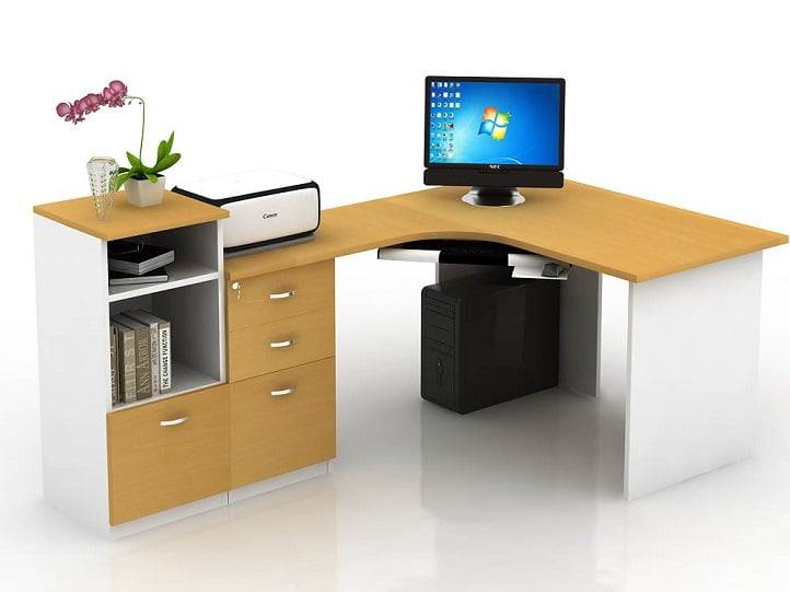 Bàn máy tính thông minh lắp đặt tủ phụ có tính bảo mật cao