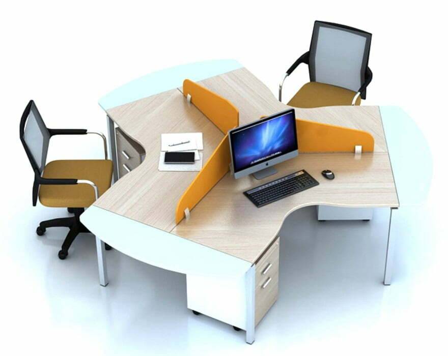 Bàn góc 120 độ có vách ngăn làm từ gỗ S3E1-1010-120